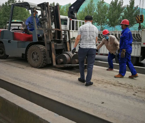 淄川区计量测试所对鲁中水泥、重山思沃瑞在用汽车衡进行校验